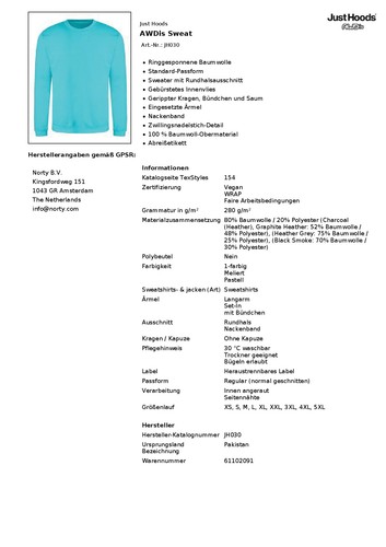 Felpa maglione awdis - awdis, jh030